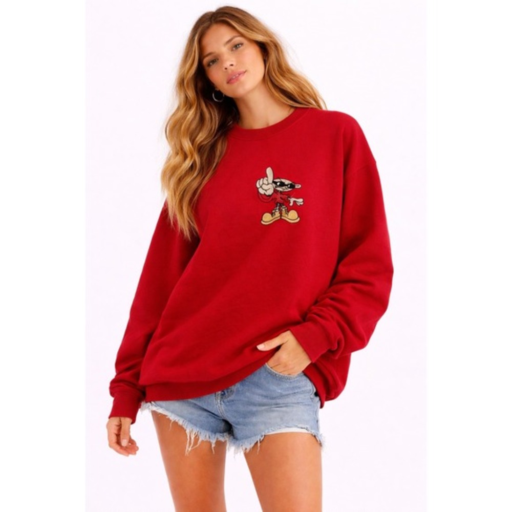 Codename‎ Kids Next Door Uno Number One Red Embroidered Sweatshirt Large